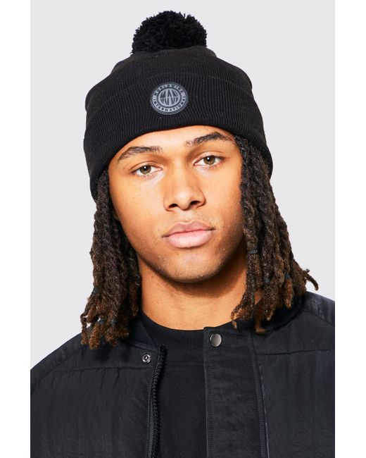 mens designer bobble beanie