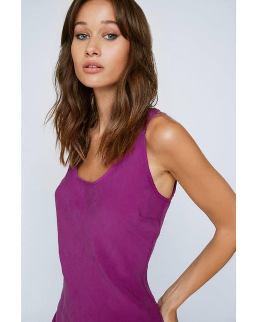 Nasty Gal Purple Petite Premium Scoop Neck Maxi Dress