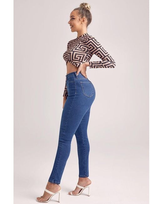 high waisted stretch skinny jeans