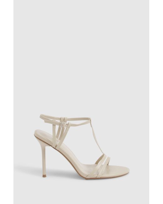 Strappy T Bar Detail Stiletto Heels Boohoo de color Natural