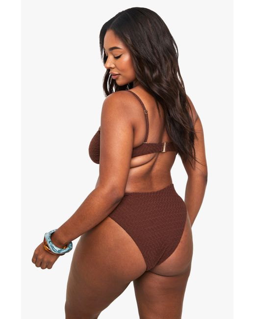 Boohoo Orange Plus Crinkle High Waist Brief