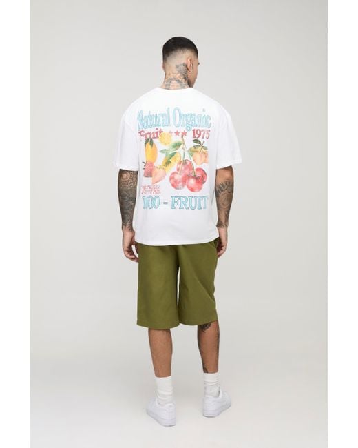 BoohooMAN Green Tall Front Pocket Twill Overdyed Cargo Longline Shorts for men