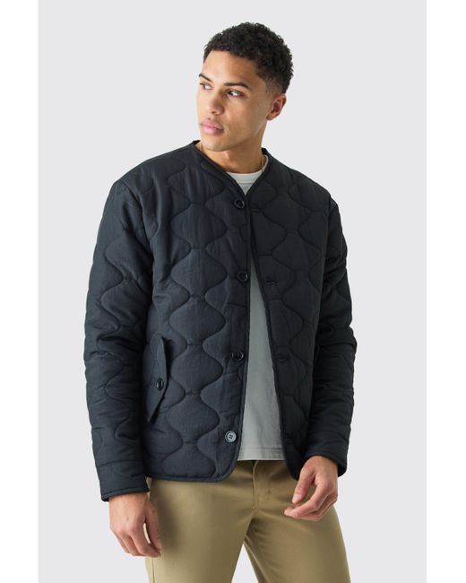 Boohoo Blue Onion Quilted Liner Jacket
