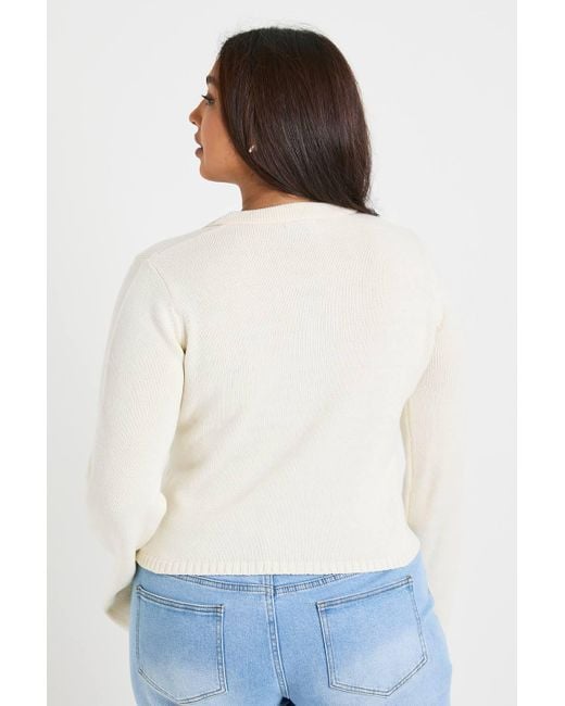 Boohoo White Plus Collared Button Down Top