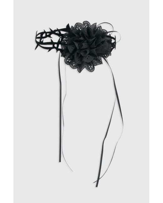Boohoo Black Halloween Corsage Barbed Wire Choker