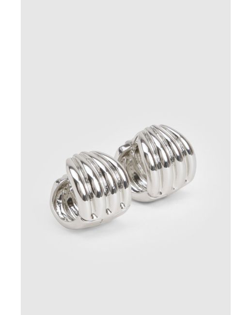 Pendientes Plateados Llamativos Boohoo de color Black