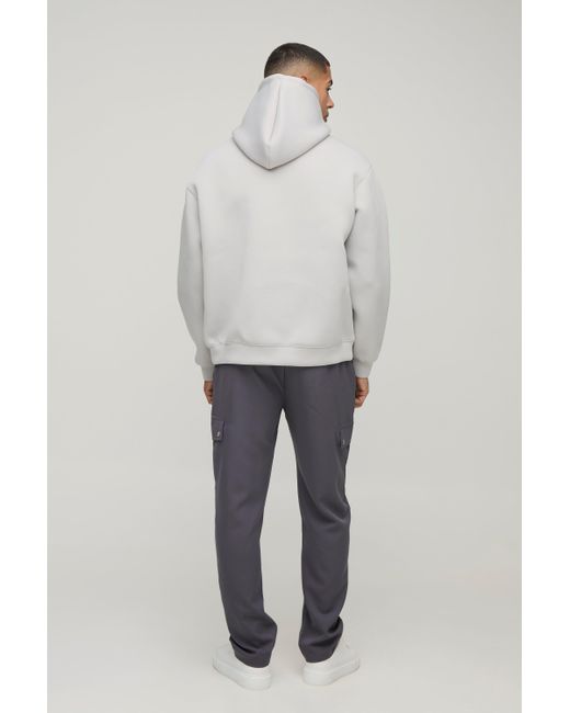 Pantalón Deportivo Cargo Recto Con Cintura Elástica Boohoo de color Gray