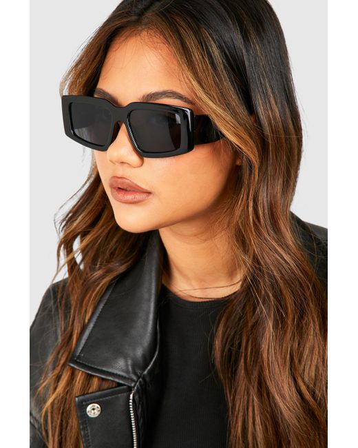 Square Tinted Sunglasses Boohoo de color Black