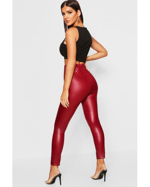 leather look stretch leggings