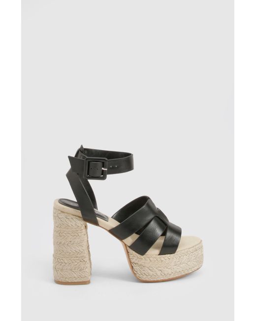Alpargatas De 2 Partes Y Holgura Ancha Con Abertura Boohoo de color Black
