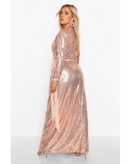 plus sequin wrap dress