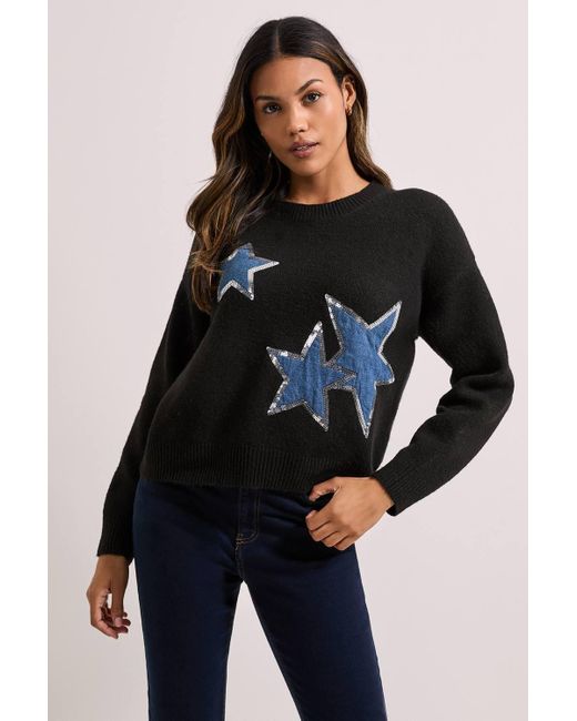 Dorothy Perkins Women's Black Star Detail Sweater