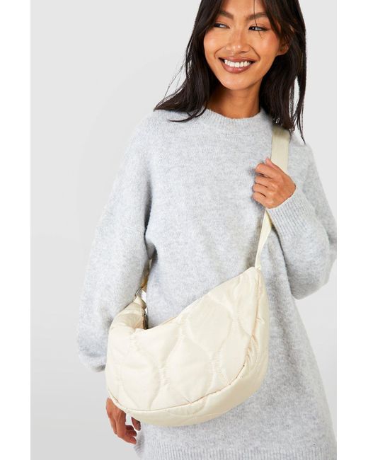Boohoo White Nylon Detailed Crossbody Bag
