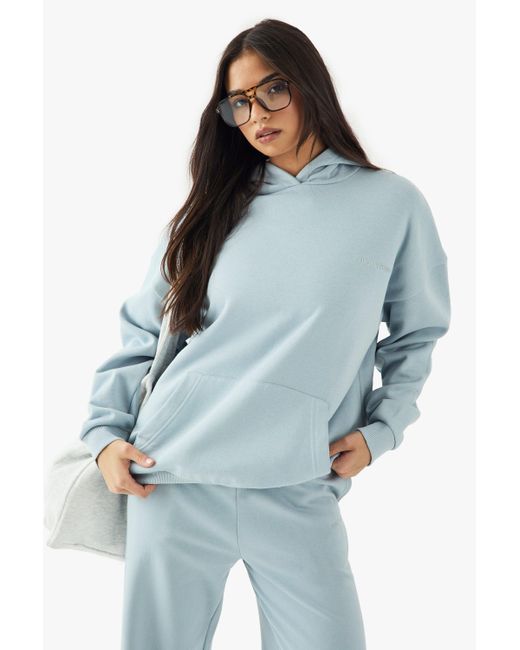 Sudadera Oversize Con Capucha Y Bordado Dsgn Studio Boohoo de color Blue