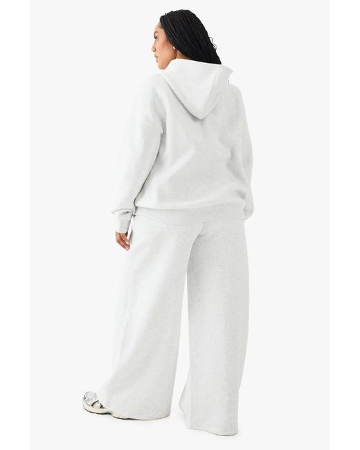 DSGN Studio White Plus Tie Waist Wide Leg Jogger
