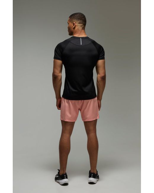 Boohoo Black Active Perforated Stretch Woven Regular Fit 5Inch Short