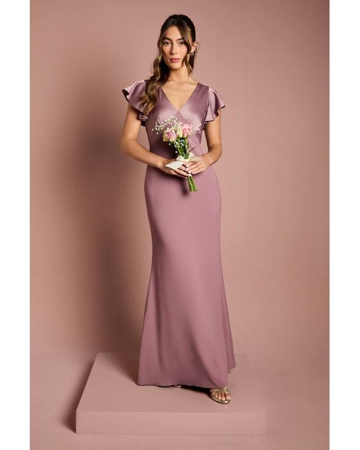 angel sleeve bridesmaid dresses Colorful Chiffon Bridesmaid Dress with Flowy Off-the-shoulder   loveangeldress