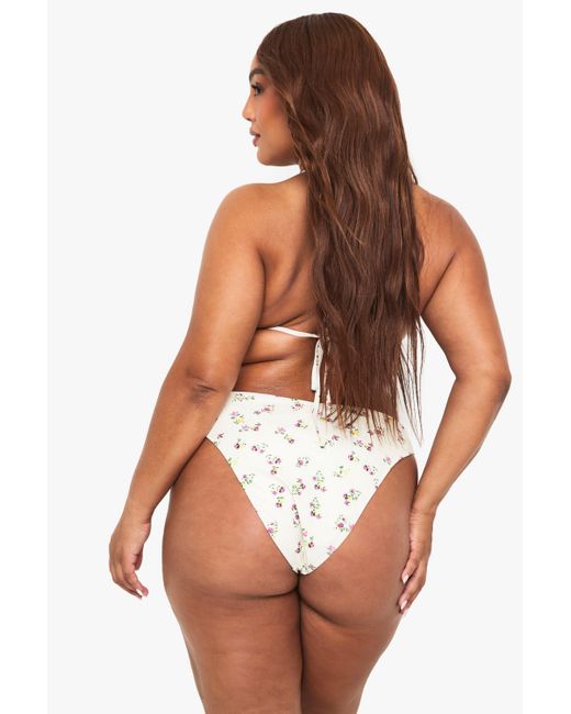 Boohoo Green Plus Printed Bikini Set
