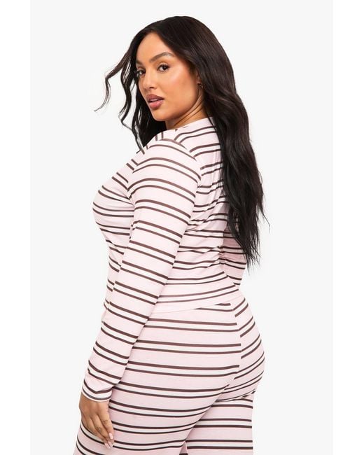 Boohoo Red Plus Long Sleeve Button Down Top