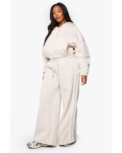 Boohoo Natural Plus Side Stripe Elasticated Waist Joggers