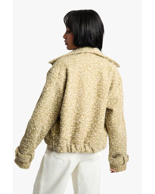 Boohoo Metallic Boucle Wool Look Jacket