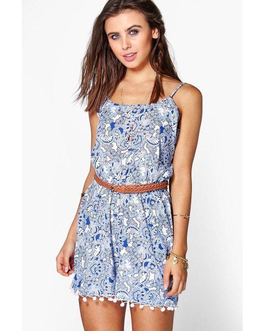 trim playsuit pom pom in 28 Playsuit Lyst Save Trim Pom Print Blue Strappy Blue Pom trim playsuit pom pom in 28 Playsuit Lyst Save Trim Pom Print Blue Strappy Blue Pom