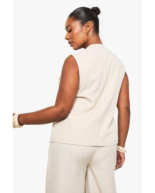 Boohoo White Plus Tailored Button Down Waistcoat