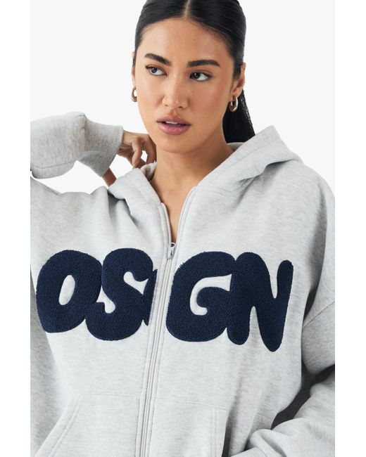 Sudadera Oversize Con Capucha Boohoo de color Blue