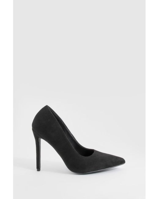 Boohoo Black Wide Fit High Stiletto Court Shoes