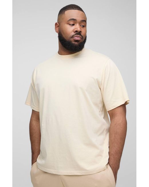 BoohooMAN Natural Plus Basic Regular Fit Crew Neck T-Shirt