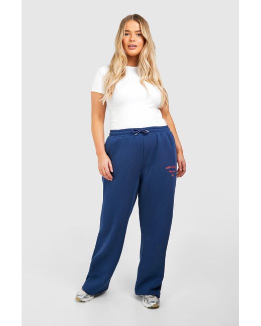 Boohoo Blue Plus Active Dsgn Studio Straight Leg Jogger