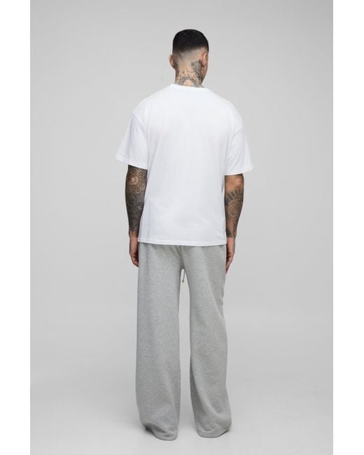BoohooMAN White Tall Oversized Orlando Over The Seam Print T-Shirt for men
