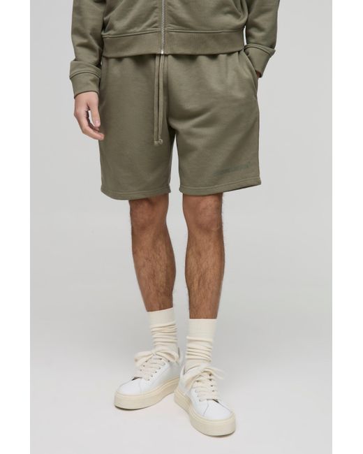 BoohooMAN Lockere mittellange Shorts in Natural für Herren