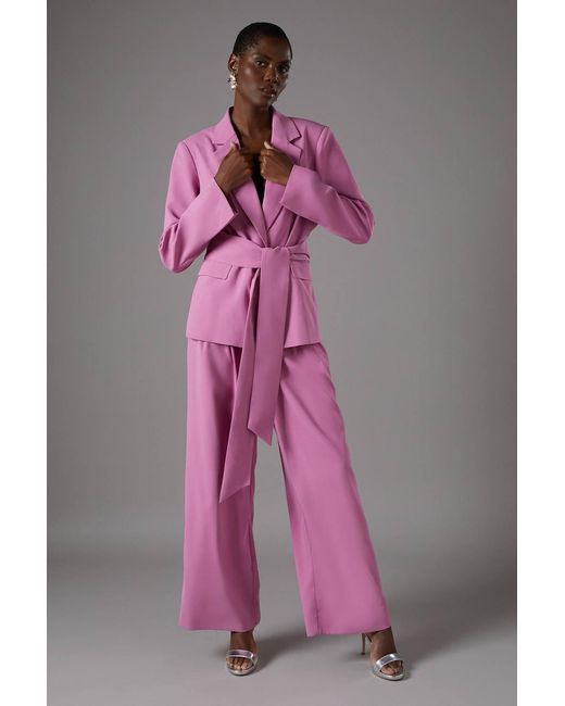 Coast Pink Wrap Tie Front Blazer