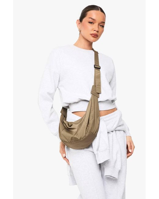 Boohoo White Deep Hem Boxy Oversized Sweatshirt