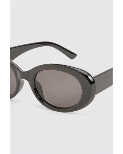 Gafas De Sol Redondas Con Montura Negra Boohoo de color Black