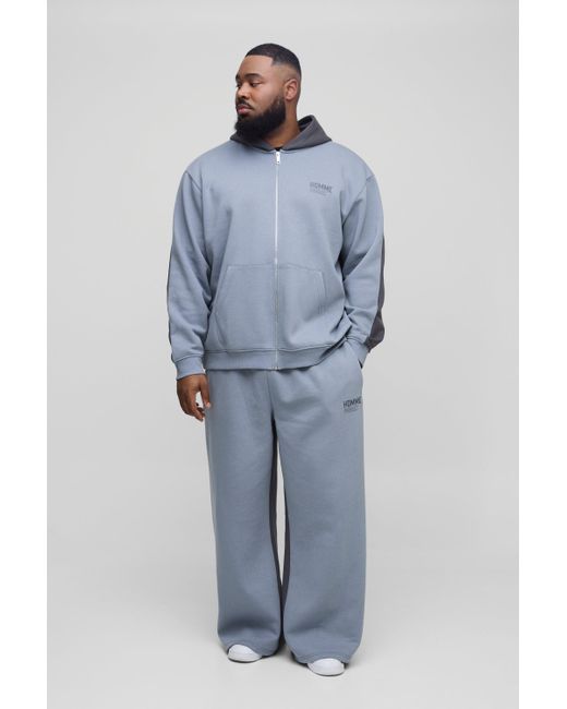 Chándal Plus Oversize Homme Con Colores En Bloque Boohoo de color Blue