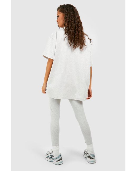 Boohoo White Oversized T-shirt And Legging Set