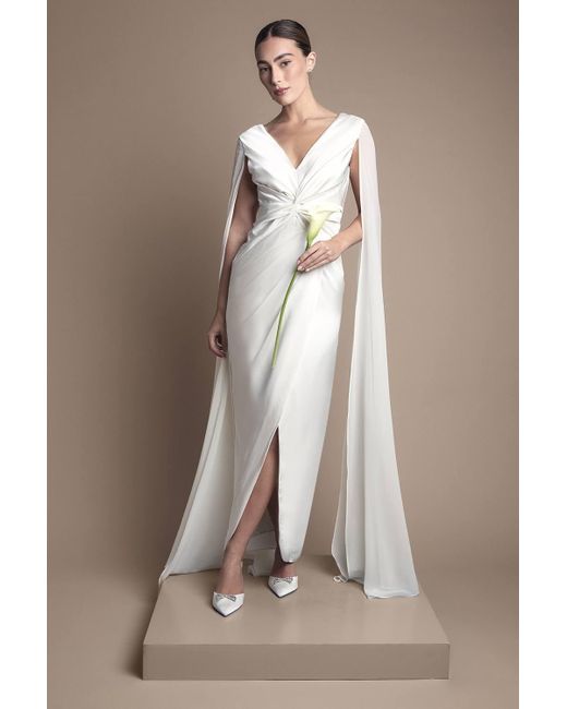 satin plus size dress LaDivine 7475C Plus Size Formal Long Sleeve Satin Dress – The Dress Outlet