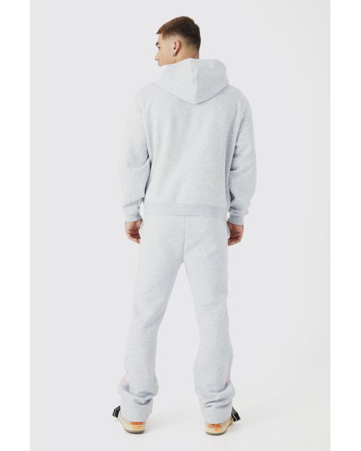 BoohooMAN Blue Oversized Boxy Zip Through Puff Print Gusset Tracksuit for men