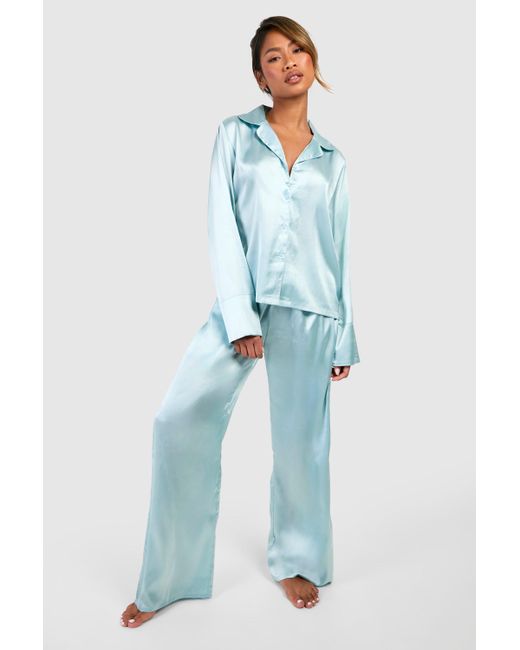 Boohoo Blue Oversized Pyjama Set
