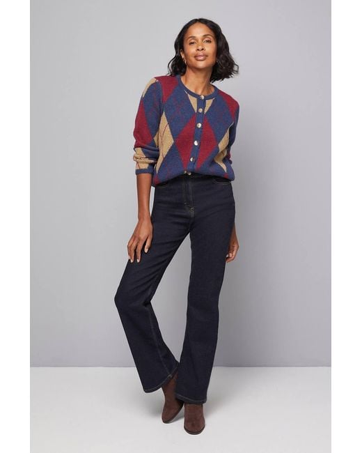 Wallis Blue Argyle Cardigan