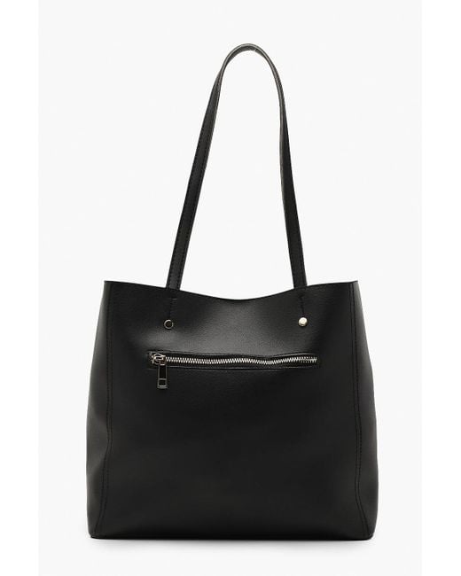 Boohoo Womens Zip Window Tote Bag in Black Save 57 Lyst