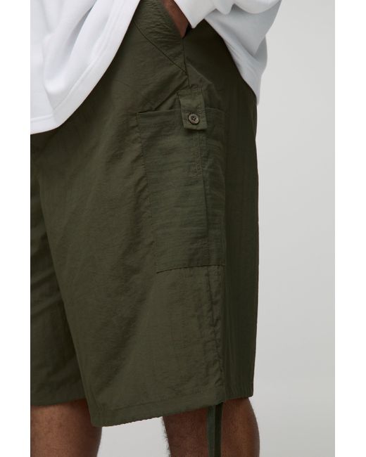 BoohooMAN Plus Nylon-Shorts in Green für Herren