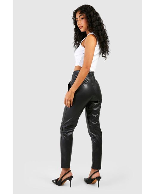 Petite Super Stretch Waist Shaping Leather Look Leggings