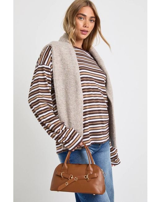 Boohoo Natural Top Handle Grab Bag