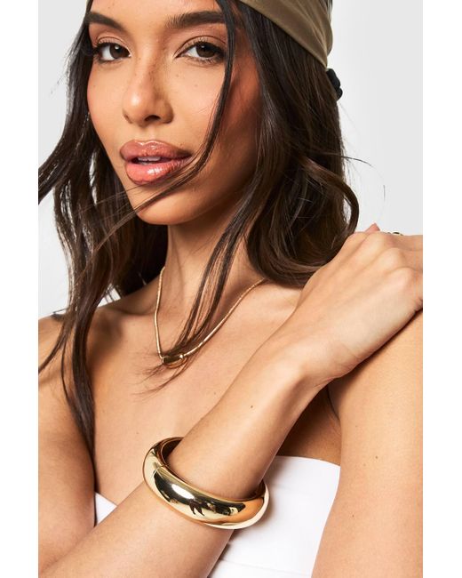 Boohoo Black Chunky Snap Bangle