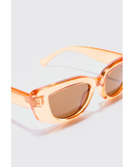 Retro Sunglasses In Brown Boohoo de color White