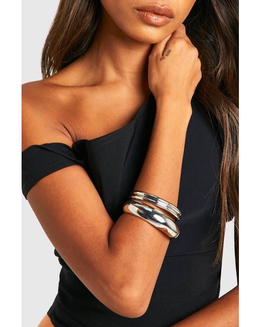 Boohoo Black Mixed Sized Bangle 3 Pack