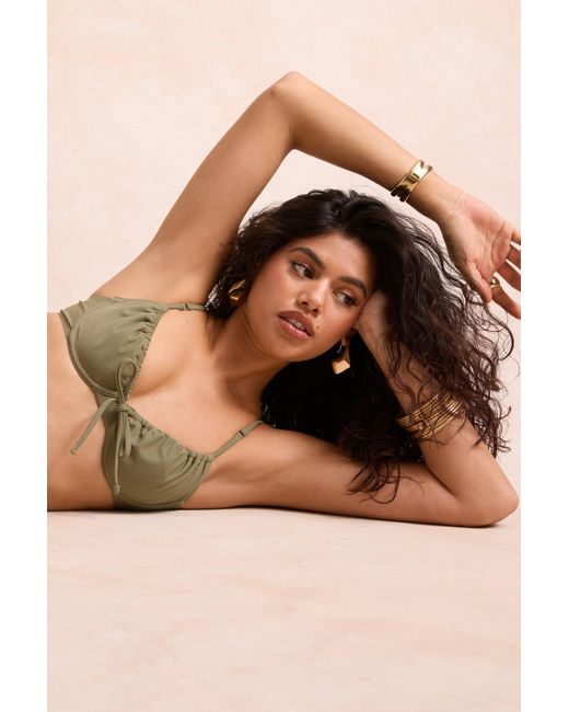 Boohoo Green Swimwear Essentials Underwired Bikini Top